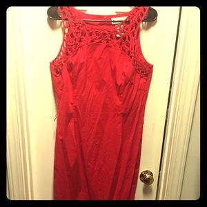 Cute red dress with great details.